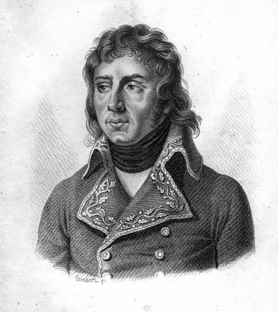 Portræt af Charles Antoine Desaix de Veygoux (1768-1800), general franca.- i Portraits des generals francais efter franskmændenes sejre og erobringer. Grav af Ambroise Tardieu i 1818. Stella Samling. af Ambroise Tardieu