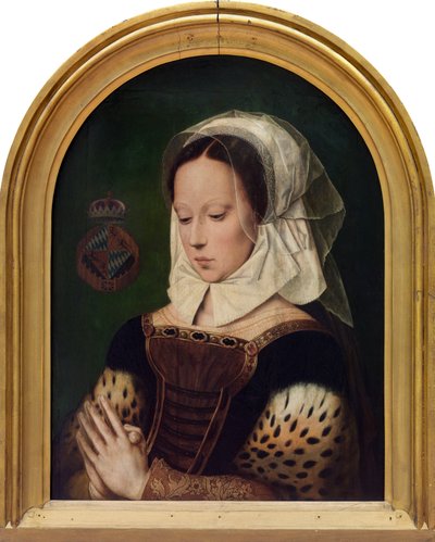 Kvinde ved bønner (olie på panel) af Ambrosius (after) Benson