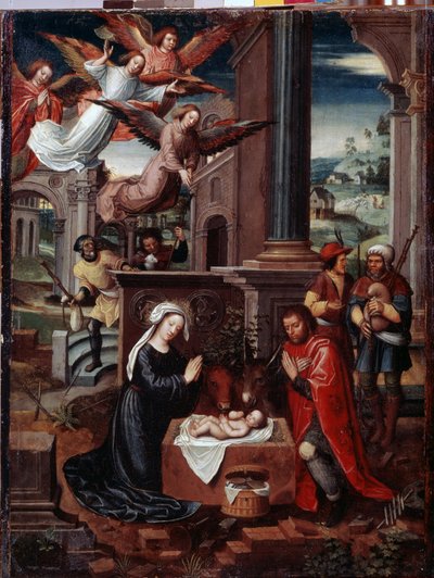 ""Fødselskirken"" Maleri af Ambrosius Benson (1495-1550) Eremitagemuseet fra det 16. århundrede, Sankt Petersborg af Ambrosius Benson