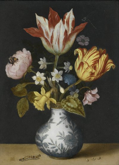 Stilleben af blomster i en Wan-Li vase af Ambrosius Bosschaert the Elder