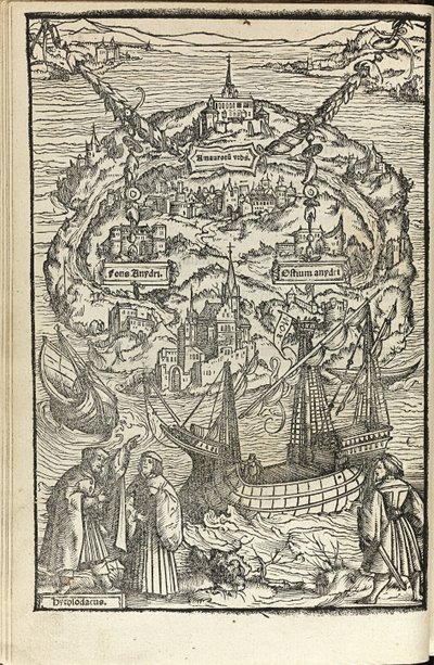 Utopia af Thomas More, 1518 af Ambrosius Holbein
