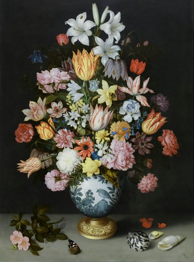 Et stilleben med blomster i en Wan Li-vase af Ambrosius the Elder Bosschaert