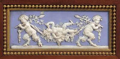 Panel fra en Napoleon III-konsol, som Jacob, af Maison Millet, Paris, ca. 1865 (ormolu-monteret jaspistøj, mahogni og marquetry) (detalje fra 362841) af Ambrosius the Elder Bosschaert