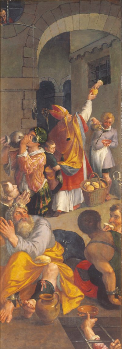 Saint Eligius besøger fangerne (olie på panel) af Ambrosius the Elder Francken or Franck