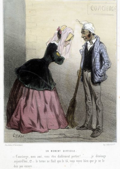 Un moment difficile (le rent) - i "" Madeleines"" af Cham, v.1870-1880 af Amédée de Noé