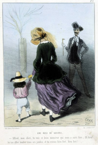 En krigslist - i "" Madeleines"" af Cham, v.1870-1880 af Amédée de Noé