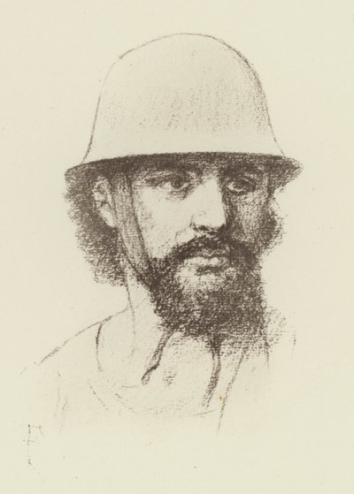 Bronzealderhjelm (litho) af Amedee (after) Forestier
