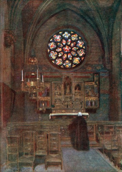 Katedralens Sankt Joseph-kapel, Antwerpen (farvelitografi) af Amedee (after) Forestier