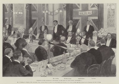 Banket for de australske cricketspillere på Inns of Court Hotel, 7. september af Amedee Forestier