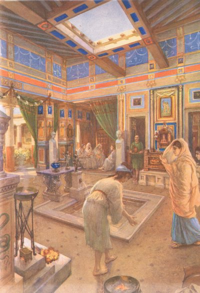 Husliv i Rom, fra MacMillan skoleplakater, ca. 1950-60