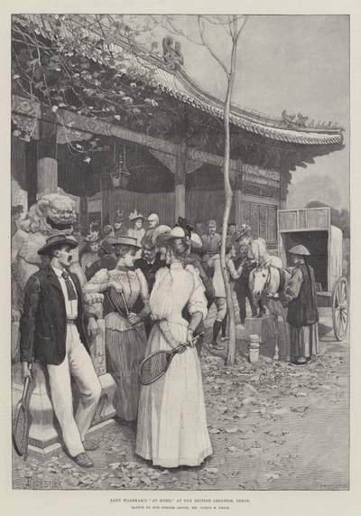 Lady Walsham er hjemme hos den britiske legation, Pekin af Amedee Forestier