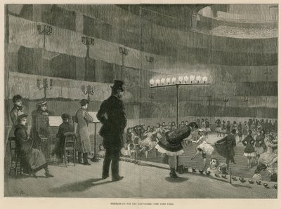 Der øves til pantomime (gravering) af Amedee Forestier