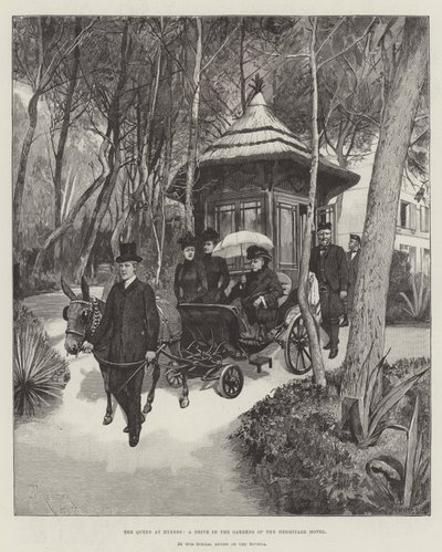 Dronningen i Hyeres, en Drive in the Gardens of the Hermitage Hotel af Amedee Forestier
