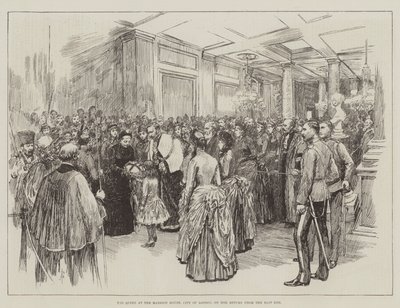 Dronningen i Mansion House, City of London, på hendes tilbagevenden fra East End af Amedee Forestier