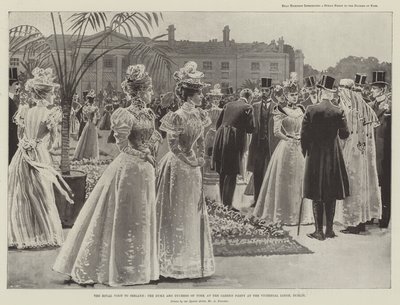 Det kongelige besøg i Irland, hertugen og hertuginden af York ved Garden Party på Viceregal Lodge, Dublin af Amedee Forestier