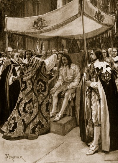 Salvelsen af Charles I af George Abbot, ærkebiskop af Canterbury, i Westminster Abbey, på Candlemas Day, 1626, fra 