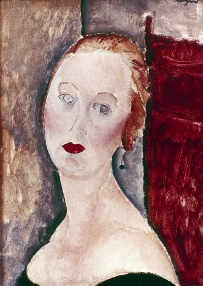 En blond kvinde. Portræt af Germaine Survage, 1918. af Amedeo Modigliani