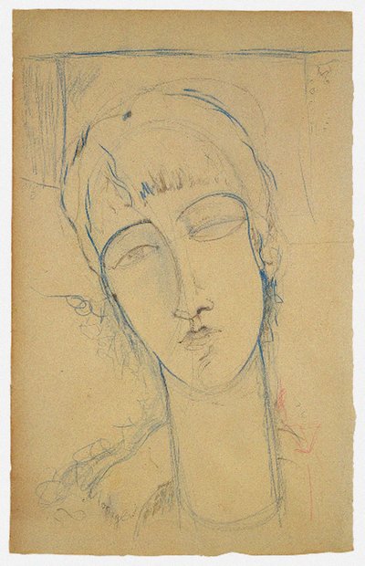 Anna Akhmatova Portræt af en rød kvinde, 1915 af Amedeo Modigliani