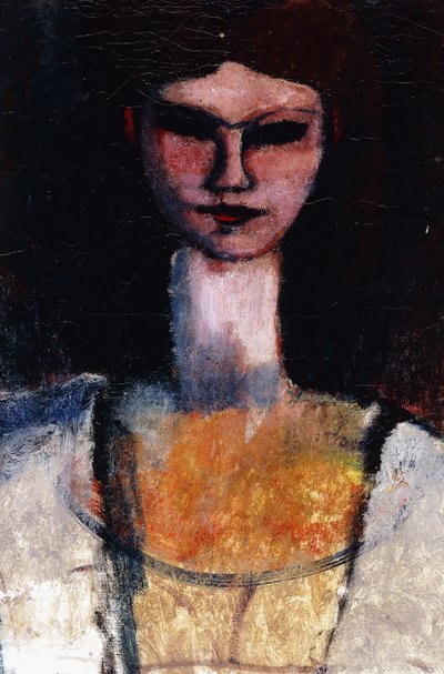 Buste af en ung kvinde; Buste af en ung kvinde, ca. 1910-11 af Amedeo Modigliani