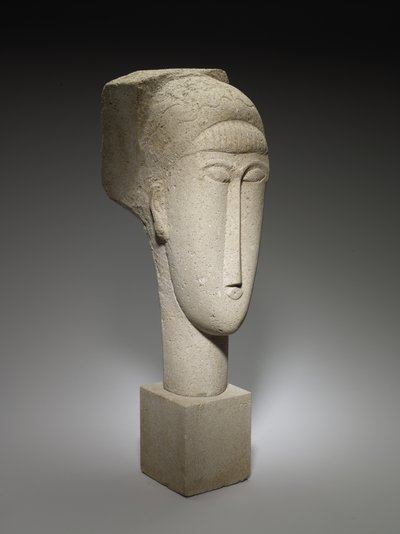 Hoved, 1911-12 (kalksten) af Amedeo Modigliani