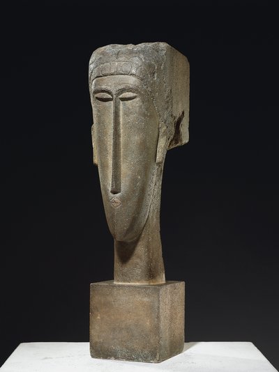 Hoved, ca. 1910-12 (kalksten) af Amedeo Modigliani