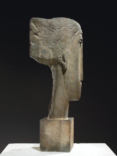 Hoved, ca. 1910-12 (kalksten) af Amedeo Modigliani