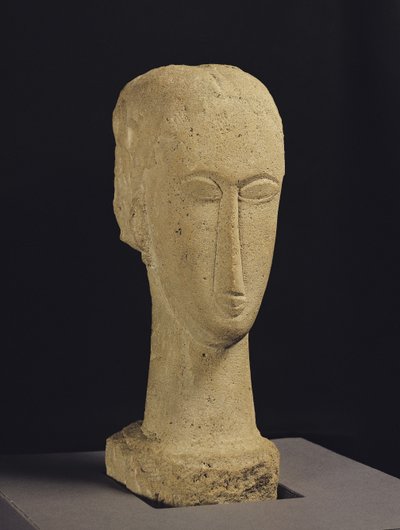 Hoved, ca. 1911-12 (sten) af Amedeo Modigliani