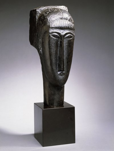 Hoved af en kvinde med frynser; Tete de Femme a la Frange, 1912 af Amedeo Modigliani