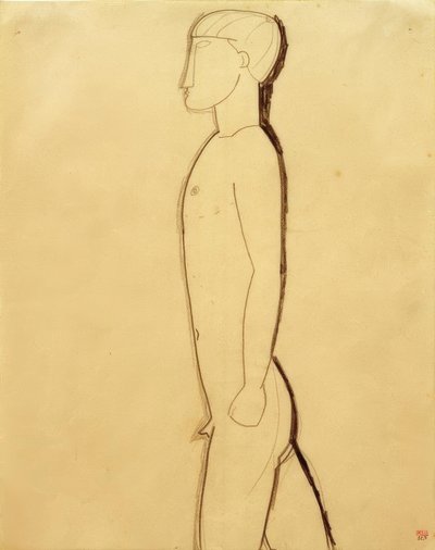 Mand i profil af Amedeo Modigliani