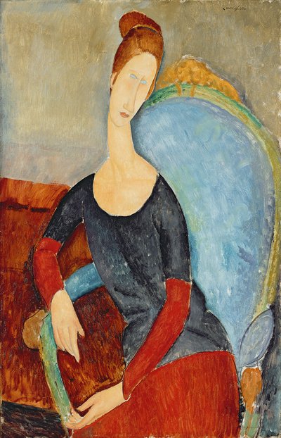 Mme Hebuterne i en blå stol, 1918 af Amedeo Modigliani