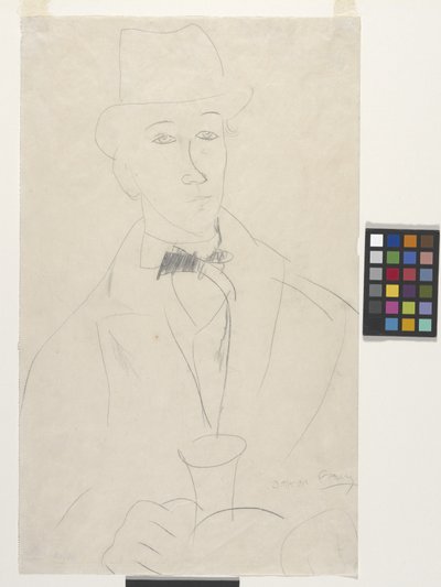 Portræt af kunstneren, Othon Friesz (blyant på hvidt papir) af Amedeo Modigliani