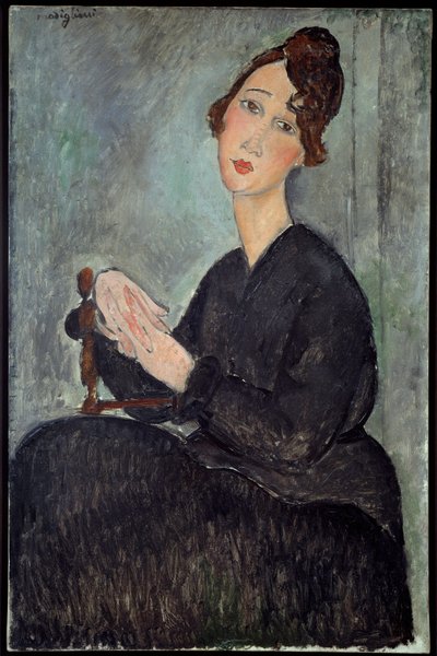 Portræt af Dedie (Odette Hayden) Maleri af Amedeo Modigliani (1884-1920) 1918 Søn. 0,92x0,6 m - Paris, musee national d