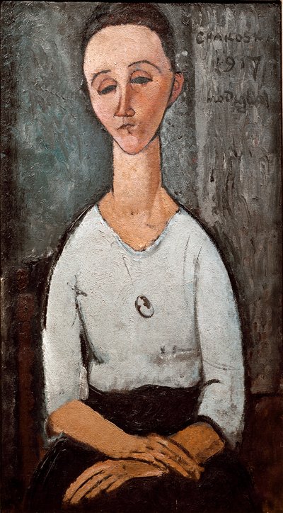 Portræt af fru Chakoska. Maleri af Amedeo Modigliani (1884-1920) af Amedeo Modigliani
