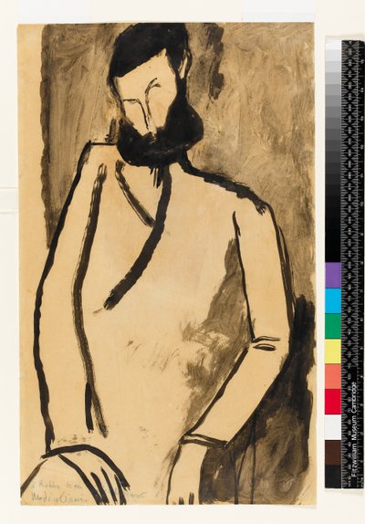 Portræt af en skægget mand, 1909 af Amedeo Modigliani