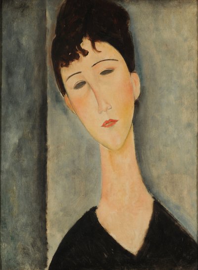 Portræt af en ung kvinde. af Amedeo Modigliani