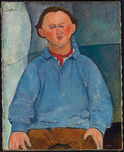 Portræt af billedhugger Oscar Miestchaninoff, 1916 af Amedeo Modigliani