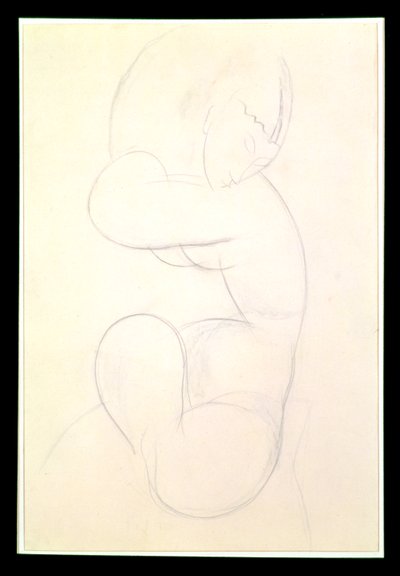 Siddende nøgen kvinde af Amedeo Modigliani