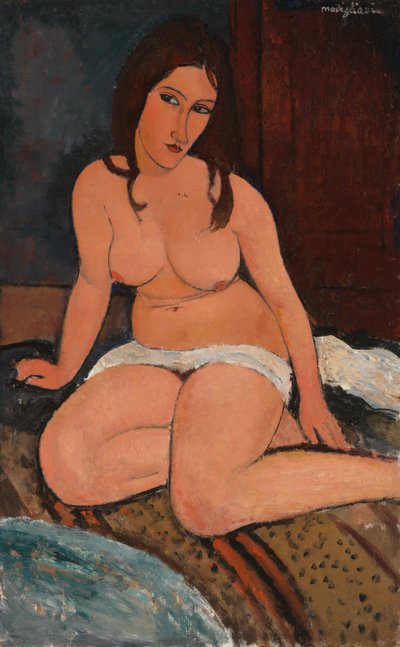 Siddende nøgen af Amedeo Modigliani
