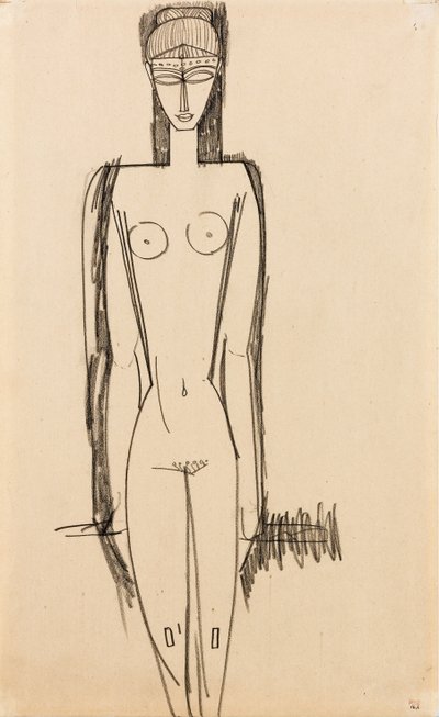 Stående nøgen; Nu debout, c.1910-1911 af Amedeo Modigliani