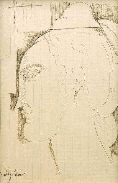 Hoved af en kvinde af Amedeo Modigliani
