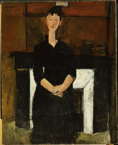 Kvinde ved en pejs, 1915 af Amedeo Modigliani