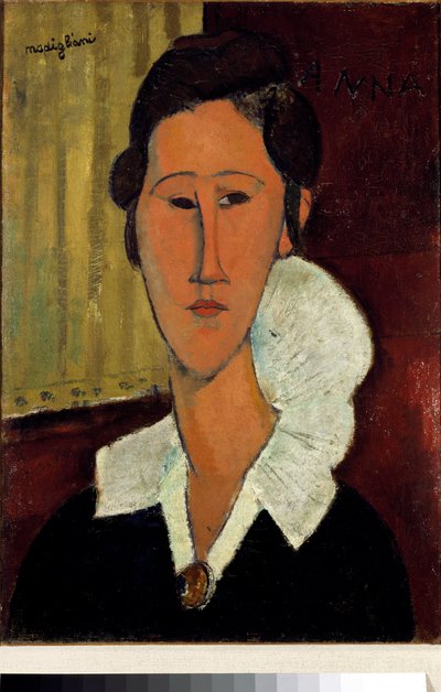 Kvinde med krave eller portræt af Anna Zborowska af Amedeo Modigliani