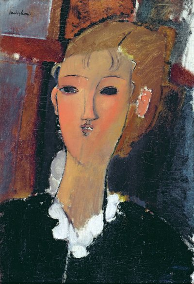 Ung kvinde i en lille ruff af Amedeo Modigliani