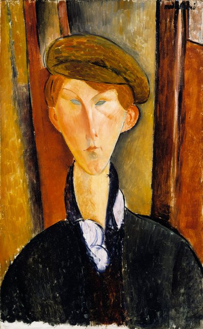 Ung mand med kasket af Amedeo Modigliani