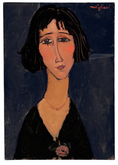Ung kvinde med rose af Amedeo Modigliani