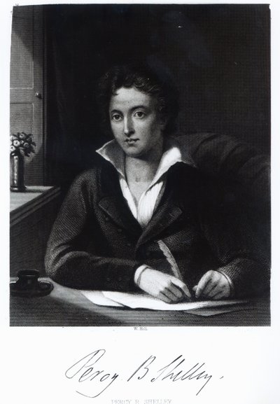 Percy Bysshe Shelley, graveret af William Holl af Amelia Curran