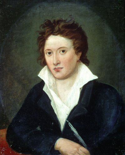 Portræt af Percy Bysshe Shelley (1792 - 1822) af Amelia Corran af Amelia Curran