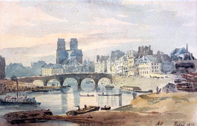 Notre-Dame de Paris fra Ile Saint-Louis, 1819 af Amelia Long