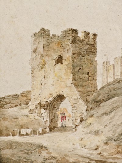 To soldater på vagt på Dover Castle, ca. 1805 (akvarel) af Amelia Long
