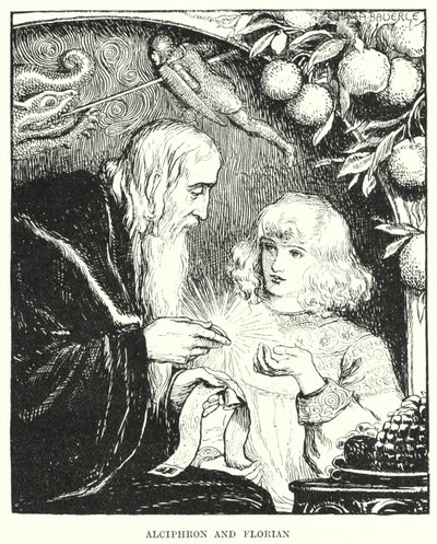 Alciphron og Florian (gravering) af Amelia M. (attr.to) Bowerley or Bauerle